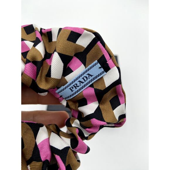 Prada Silk Geometric Scrunchie Hair Tie main image 5